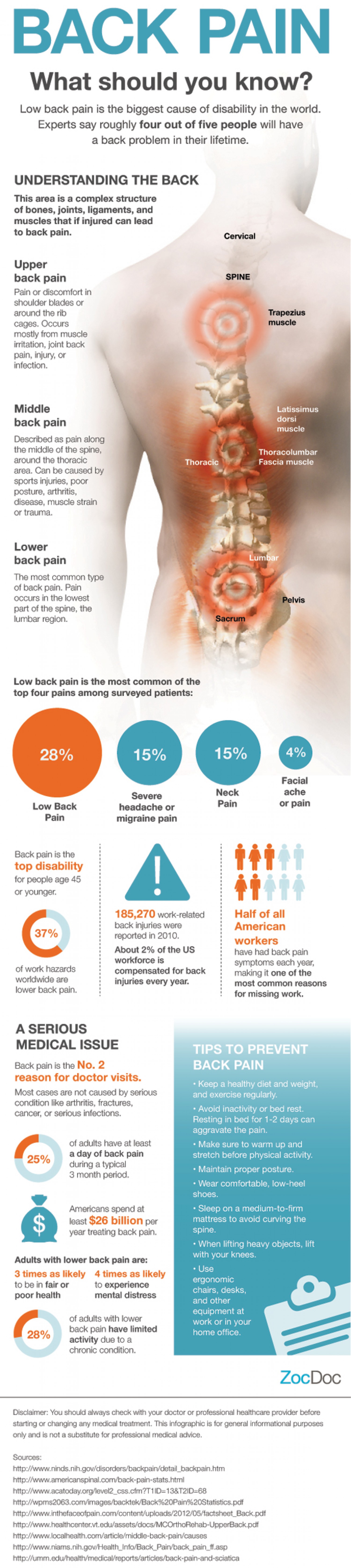 Lower Back Pain Symptom Chart