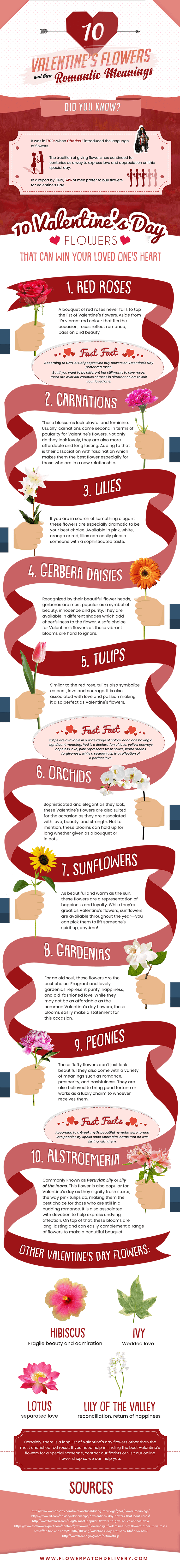 10 Valentine Flowers infographic