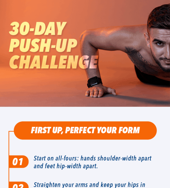 30-day push-up challenge infographic